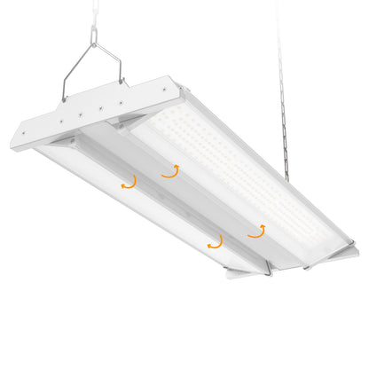 High Bay Led Shop Lights 150W 2Pack 4000K/5000K Switchable Linear High Bay Light Directional 0-10V Dimmable 100-277V Hardwire 135LM/W Commercial Lighting for Warehouse, Workshop, Supermarket