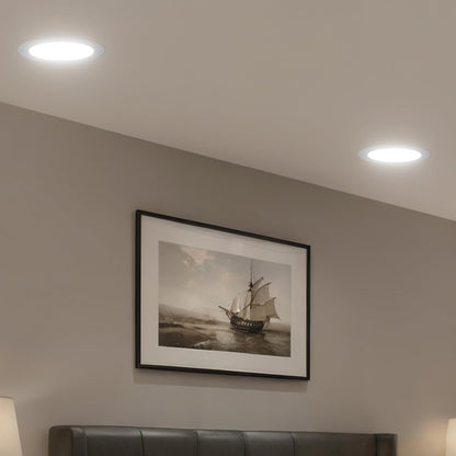 Amico 6 Pack 6 Inch 5CCT Ultra-Thin LED Recessed Ceiling Light with Junction Box, 2700K/3000K/3500K/4000K/5000K Selectable, 12W Eqv 110W 1050LM Brightness Dimmable Canless Wafer Downlight, ETL & FCC