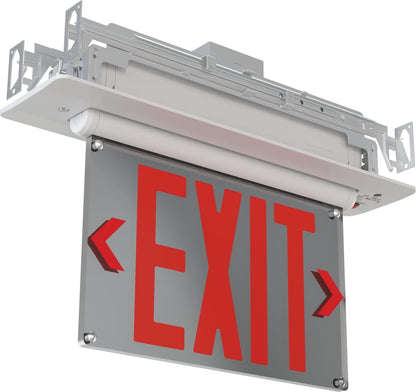 Lithonia Lighting BE W R SM M6 BE Basics Edge-Lit Exit Sign, White with Red Letters, Surface Mount