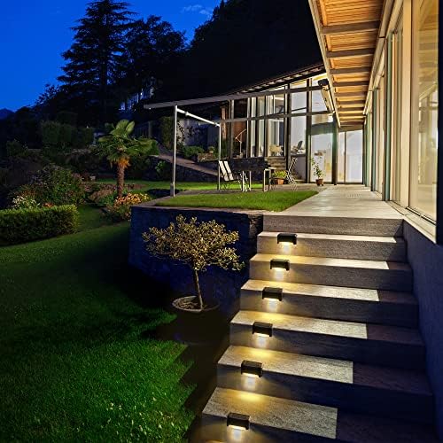 SOLPEX Solar Deck Lights Outdoor 16 Pack, Solar Step Lights Waterproof Led Solar lights for Outdoor Stairs, Step , Fence, Yard, Patio, and Pathway(Warm White)