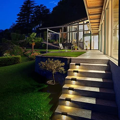 SOLPEX Solar Deck Lights Outdoor 16 Pack, Solar Step Lights Waterproof Led Solar lights for Outdoor Stairs, Step , Fence, Yard, Patio, and Pathway(Warm White)