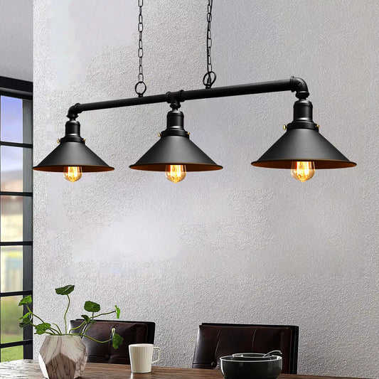 Industrial Steampunk 3 Way Ceiling Lights Black ~901-0