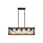 5 Lights Vintage Farmhouse Chandelier For Kitchen, Living Room, Dining Room Walnut - No Bulbs