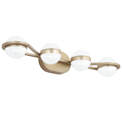 Modern Minimalist Gold Bathroom Vanity Light, 4 Bulb Acrylic Shade, Wall Mounted Decorative Lighting Fixtures For Bathroom Vanity Mirror