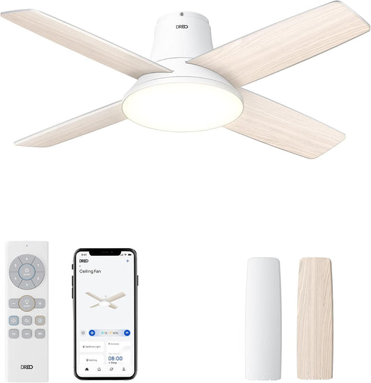 Ceiling Fans with Lights, 12 Speeds & 3 Fan Modes, Quiet DC Motor, Low