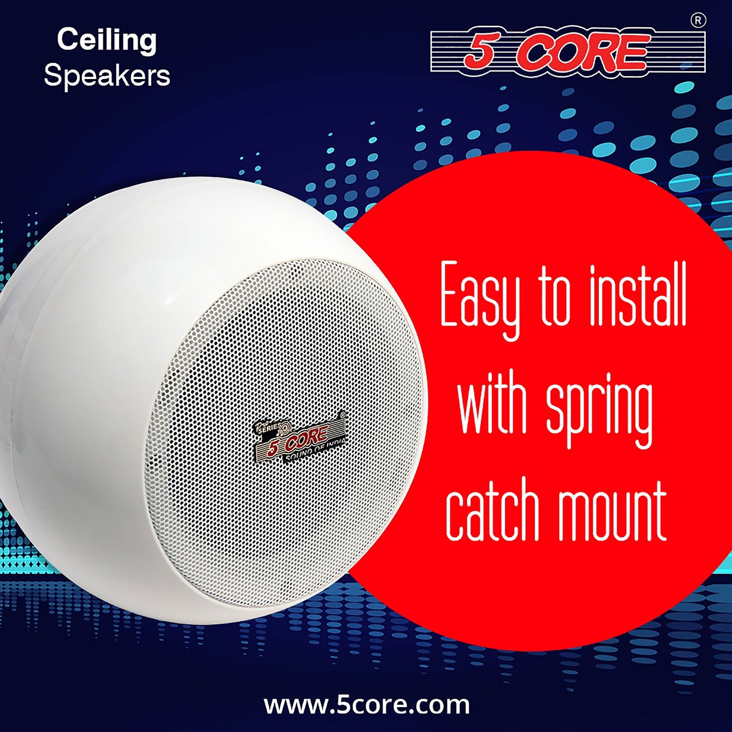 5Core Pendant Hanging Wall Speaker 15W Commercial Ceiling Mount
