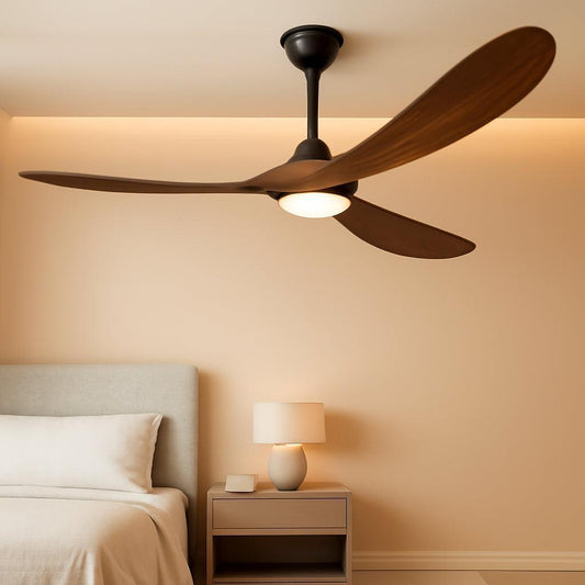 60 Inch Walnut Ceiling Fan With Dimmable LED Lighting-0