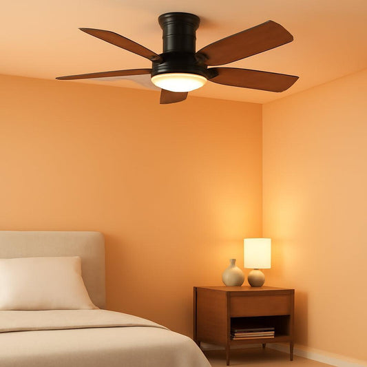42 Inch Brown Ceiling Fan With Remote Lighting App Control-0