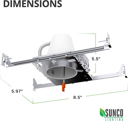 Sunco 24 Pack 4 Inch Recessed Lighting Housing Can Light New
