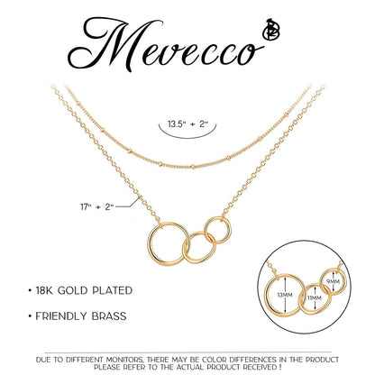 MEVECCO Layered Heart Necklace Pendant Handmade 18k Gold Plated Dainty Gold Choker Arrow Bar Layering Long Necklace for Women