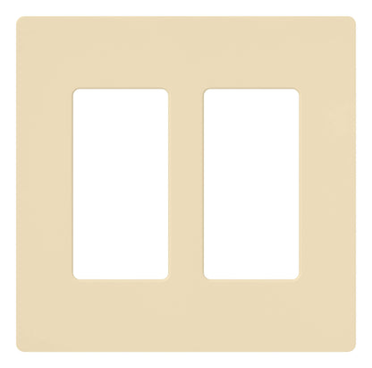 Lutron Claro 2 Gang Decorator/Rocker Wallplate, Gloss, Gray (1-Pack) | CW-2-GR