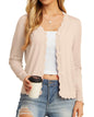 GRECERELLE Women's Long Sleeve V-Neck Button Down Cardigan Knit Shrugs Sweater