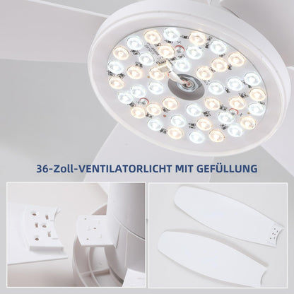 Ceiling Fans with Lights-36 Low Profile Ceiling Fan with Light and Remote/APP Control,Flush Mount,DC Reversible,LED Dimmable Blakc Ceiling Fans for Bedroom,Indoor/Outdoor Patio Use