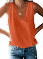 BLENCOT Women Tank Tops V Neck Sleeveless Lace Blouse Casual Vest Summer Camisole Shirts