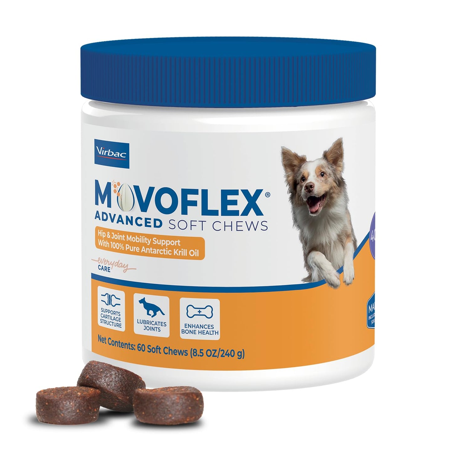 Advanced Soft Chews Hip Joint Support Supplement for Large Dogs- 60 Count by Virbac