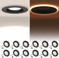 12 Pack 4 Inch Black LED Can Lights with Night Light, 5CCT Retrofit Recessed Lighting Selectable 2700K-6000K Dimmable, 9W=55W, 630LM Downlight with Metal Smooth Trim - ETL and Energy Star
