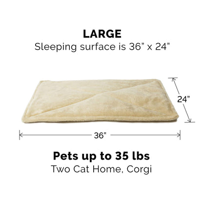 Furhaven ThermaNAP Self-Warming Cat Bed for Indoor Cats & Small Dogs, Washable & Reflects Body Heat - Quilted Faux Fur Reflective Bed Mat - Gray, Small