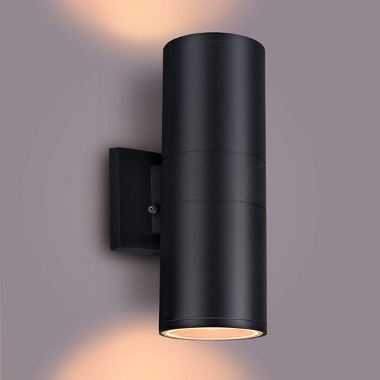 Outdoor Wall Lights Dusk to Dawn Exterior Lighting Fixtures Wall Mount - 2 Light Bulbs Included, Modern Sconces Wall Lighting- Up Down Exterior Outdoor Lights for Porch, Backyard and Patio