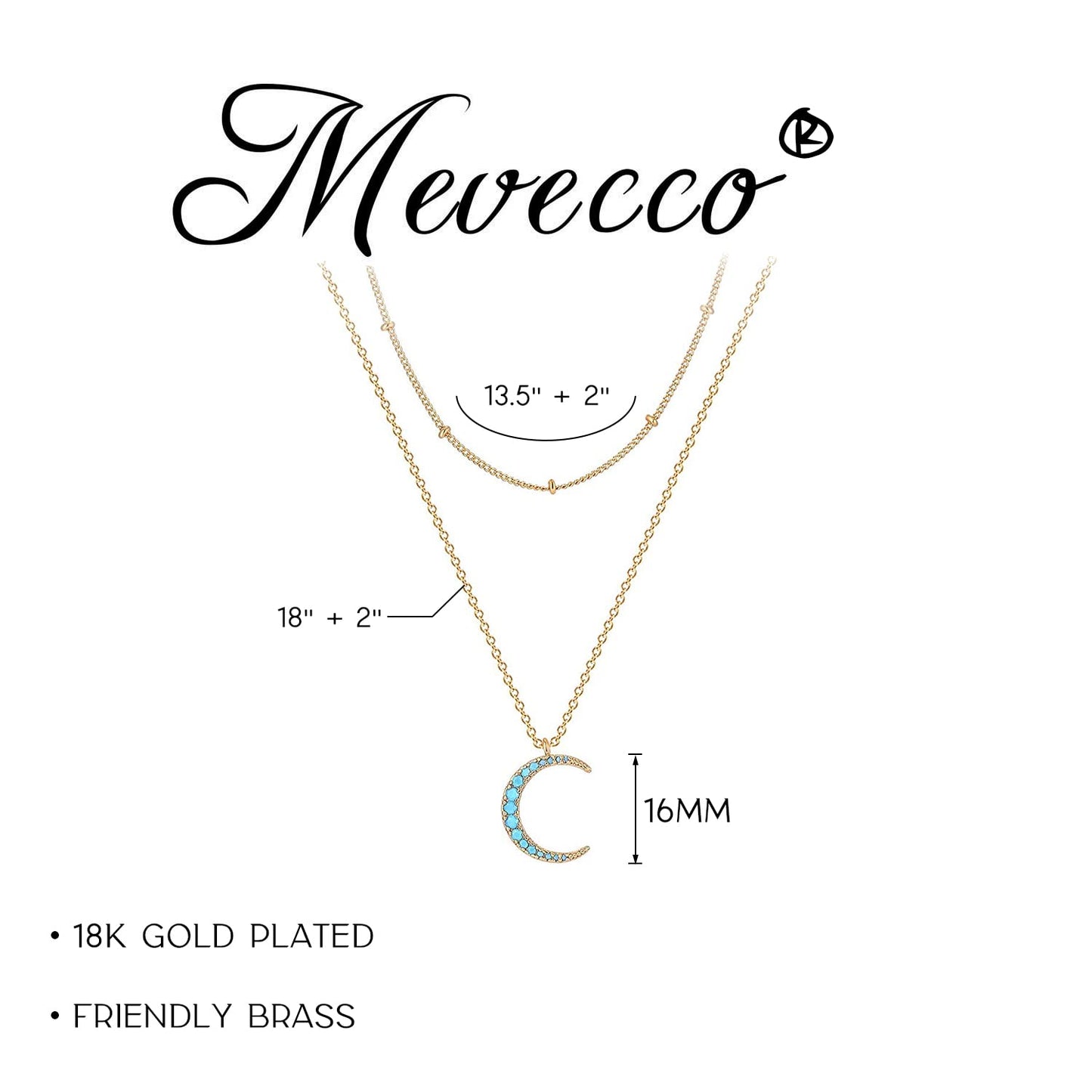 MEVECCO Layered Heart Necklace Pendant Handmade 18k Gold Plated Dainty Gold Choker Arrow Bar Layering Long Necklace for Women