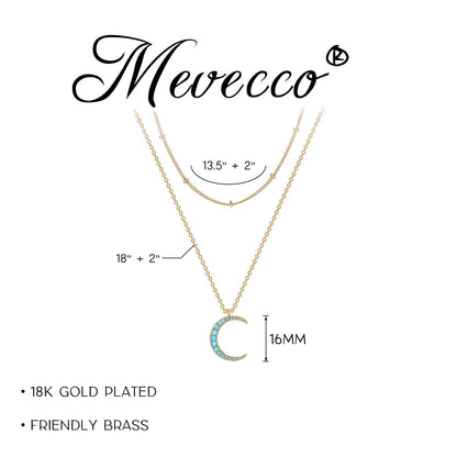 MEVECCO Layered Heart Necklace Pendant Handmade 18k Gold Plated Dainty Gold Choker Arrow Bar Layering Long Necklace for Women