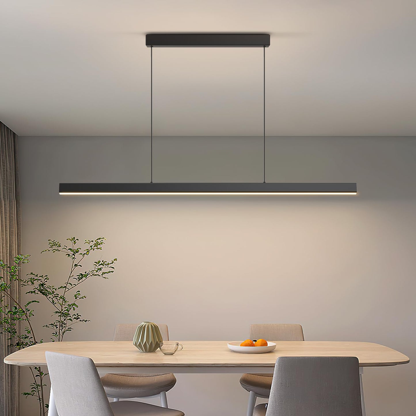 Modern LED Pendant Lights, 39in Chandelier Dimmable with Remote Control 3000k-6000K Adjustable Color Temperature, Aluminum Island Lighting Lamp Fixture for Kitchen, Dining Room, Billiard Room