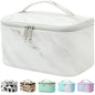 Meiyuuo Cute Makeup Bag Small Cosmetic Bags for Women Girls Gift for Teens Medium Pouch for Purse Essentials Toiletry Zip Pouch PU Waterproof Organizer Case (Cow Print)