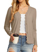 GRECERELLE Women's Long Sleeve V-Neck Button Down Cardigan Knit Shrugs Sweater