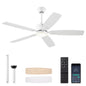 SUNMORY Ceiling Fans with Lights and Remote, 30 inch Low Profile Ceiling Fan with Light, Modern Flush Mount Ceiling Fan for Bedroom/Kitchen/Dining Room/Patio, 6 Wind Speeds, Dimmable, White