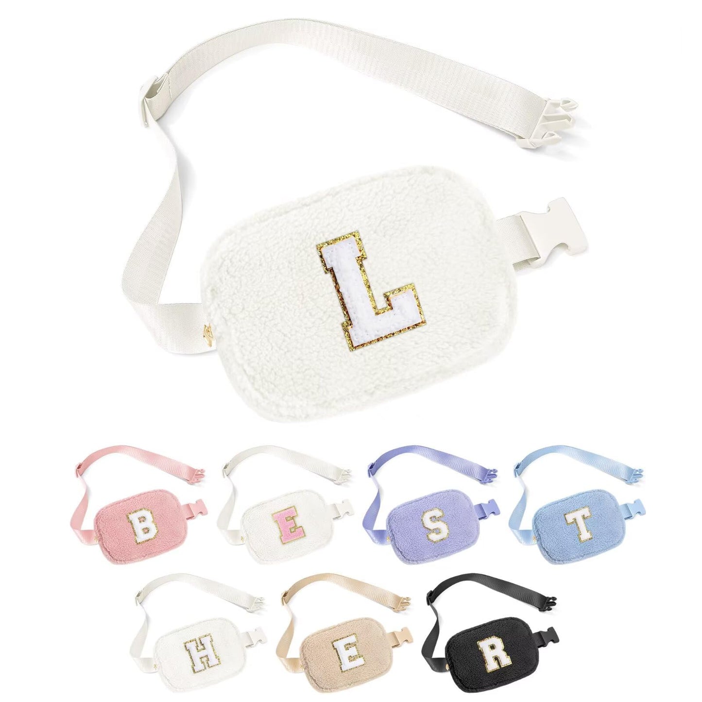 YOOLIFE Easter Gifts for Girls Kids Basket Stuffers - Birthday Gifts for Girls Daughter Sister Friends, Initial Crossbody Bag Belt Bag Fanny Pack for Women, Pink A