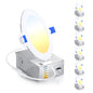 Ensenior 6 Pack 6 Inch LED Recessed Light, Dimmable, 2700K-5000K 5CCT, 1200LM High Brightness, 12W 120V, Damp Rated, Ultra-Thin Canless Wafer Ceiling Light - ETL & FCC & IC