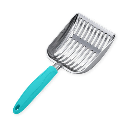 WePet Cat Litter Scoop, Aluminum Alloy Sifter, Kitty Metal Scooper, Deep Shovel, Long Handle, Poop Sifting, Kitten Pooper Lifter, Durable, Heavy Duty, for Litter Box