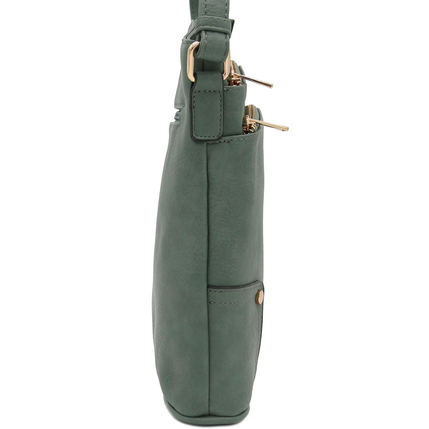 ALYSSA Triple Zip Pocket Large Crossbody Bag