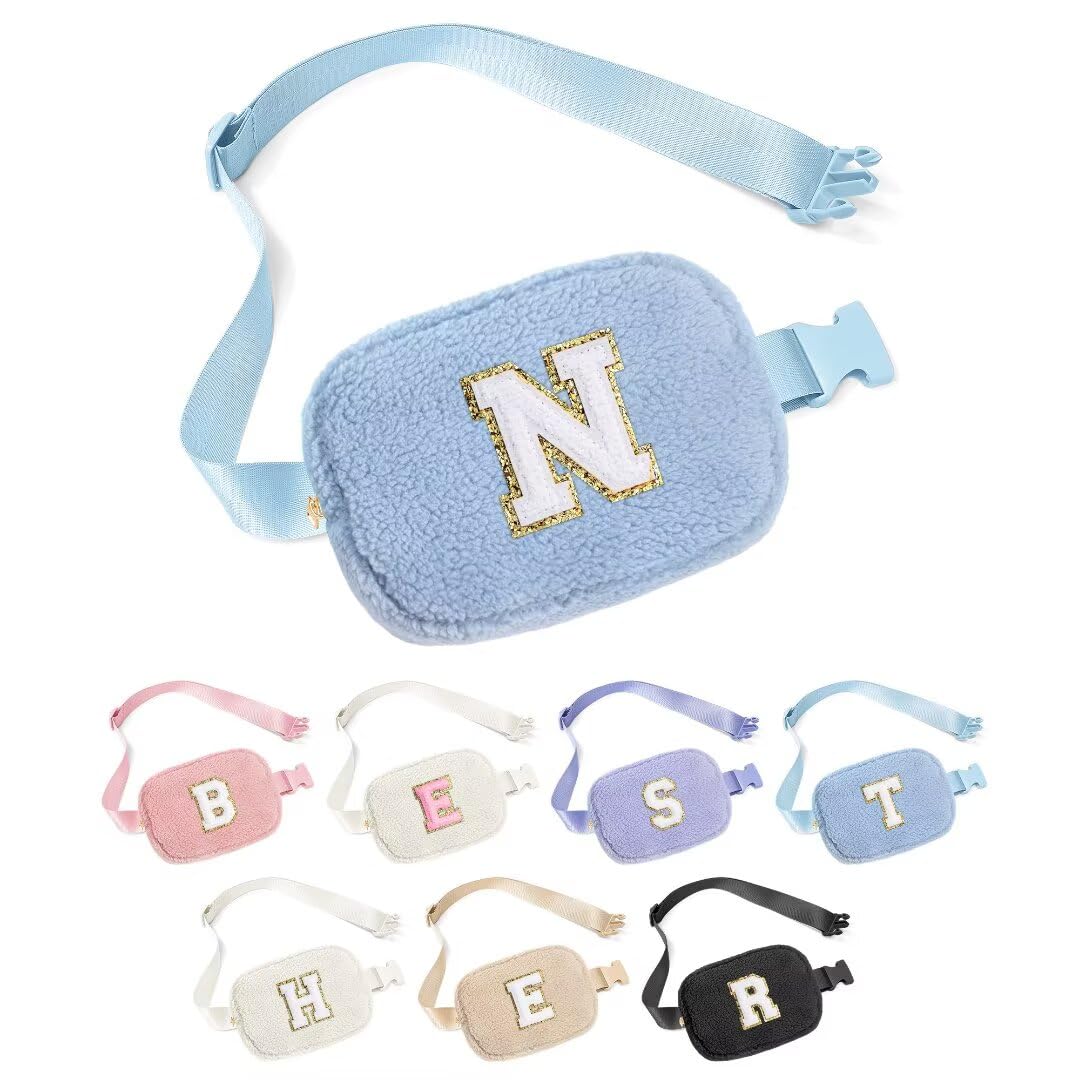 YOOLIFE Easter Gifts for Girls Kids Basket Stuffers - Birthday Gifts for Girls Daughter Sister Friends, Initial Crossbody Bag Belt Bag Fanny Pack for Women, Pink A