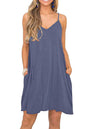 MISFAY Women's Summer Spaghetti Strap Casual Swing Tank Beach Cover Up Dress with Pockets