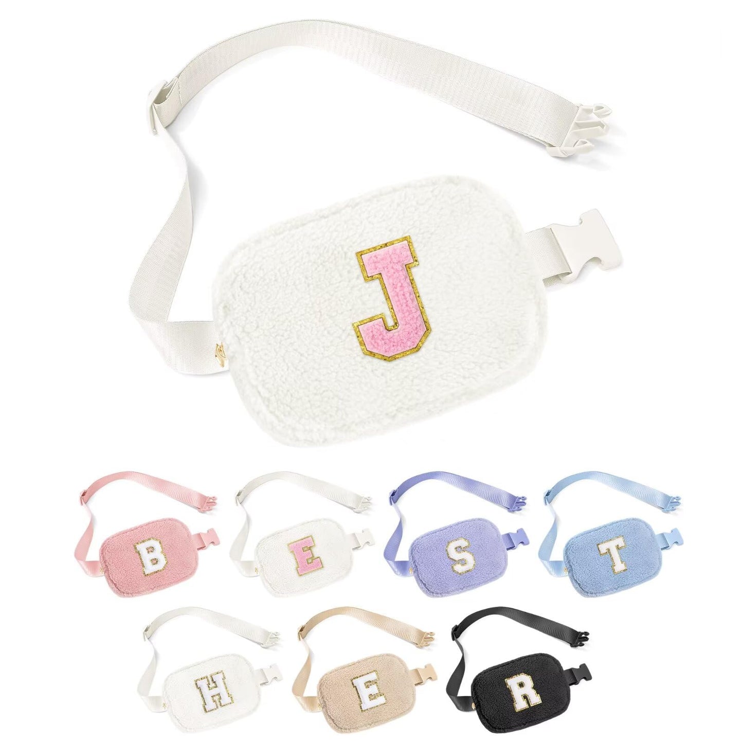 YOOLIFE Easter Gifts for Girls Kids Basket Stuffers - Birthday Gifts for Girls Daughter Sister Friends, Initial Crossbody Bag Belt Bag Fanny Pack for Women, Pink A