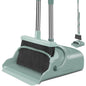 kelamayi Upgrade Broom and Dustpan Set, Self-Cleaning with Dustpan Teeth, Indoor&Outdoor Sweeping, Ideal for Dog Cat Pets Home Use, Stand Up Broom and Dustpan (Gray&Orange)