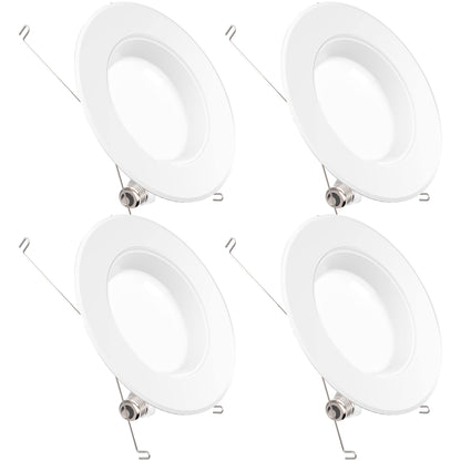 Sunco Recessed Lighting 6 Inch, Retrofit Can Lights, 965LM, 13W (75W Equivalent), Selectable CCT 2700K/3000K/3500K/4000K/5000K, Dimmable, Baffle Trim, Damp Rated UL 4 Pack