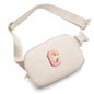 Gitus Belt Bag Fanny Pack Crossbody Bags with Initial Letter Patch Cute Stuff Birthday Gifts for Teenager Girls Cool Stuff for Teens Trendy Preppy Stuff for Teen Girls (Beige-A)