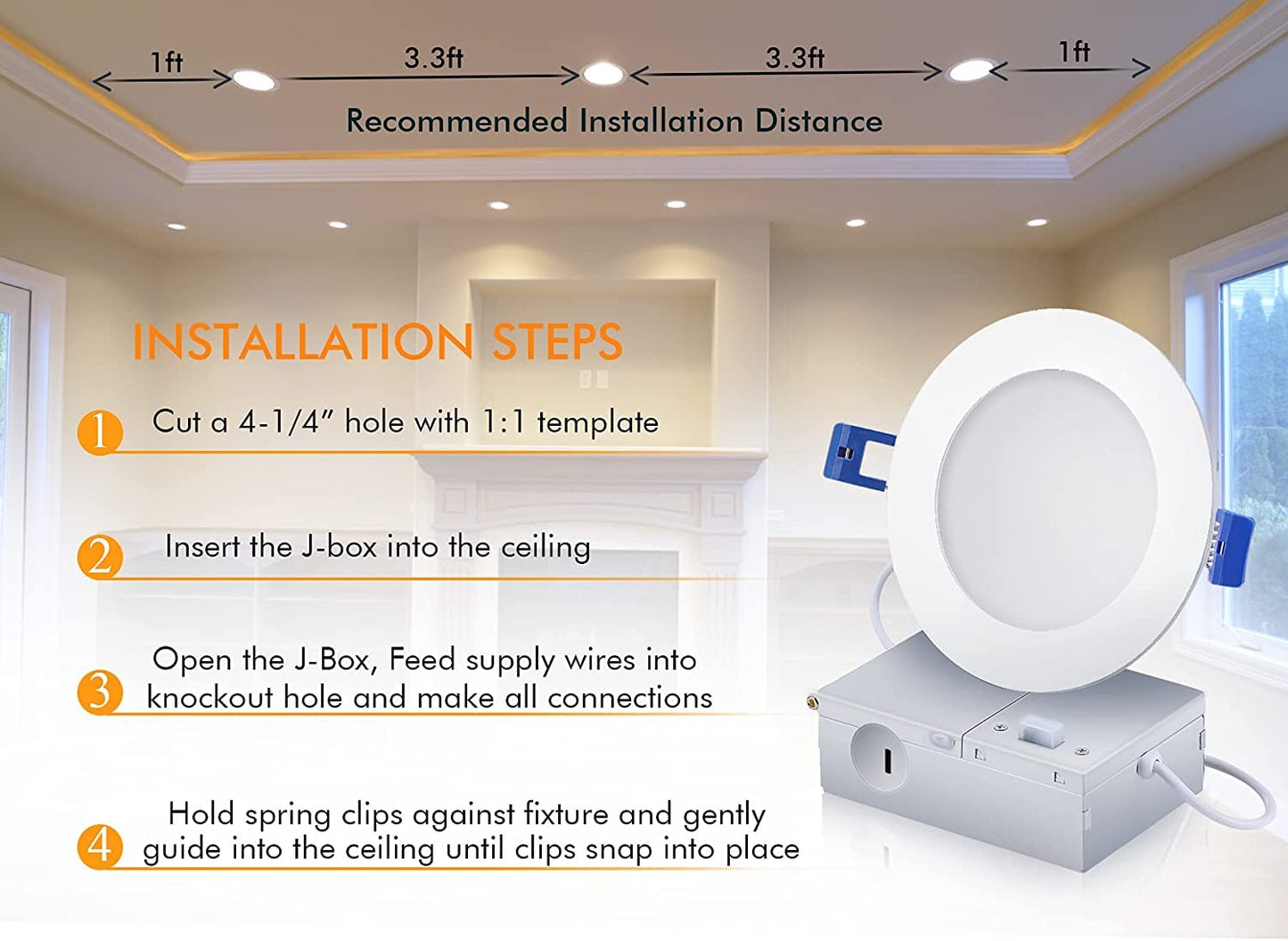 [6 Pack] CLOUDY BAY 4inch Smart WiFi LED Recessed Lights,RGBCW Color Changing Recessed Lighting,Compatible with Alexa and Google Home Assistant,10W 2700K-6500K,CRI90+ Wet Location,White Finish
