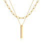 MEVECCO Layered Heart Necklace Pendant Handmade 18k Gold Plated Dainty Gold Choker Arrow Bar Layering Long Necklace for Women