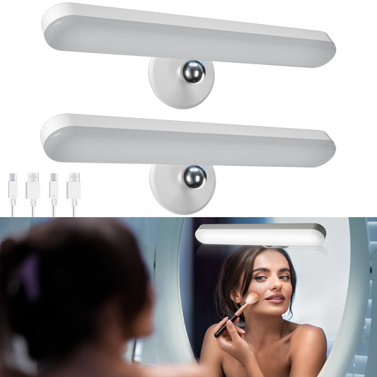 Wireless Vanity Lights for Mirror, Rechargeable Battery Operated Mirror Lights, Adjustable Color Brightness & Angle Makeup Light, Cordless Lights for Mirror, for Makeup Vanity Bathroom Mirror