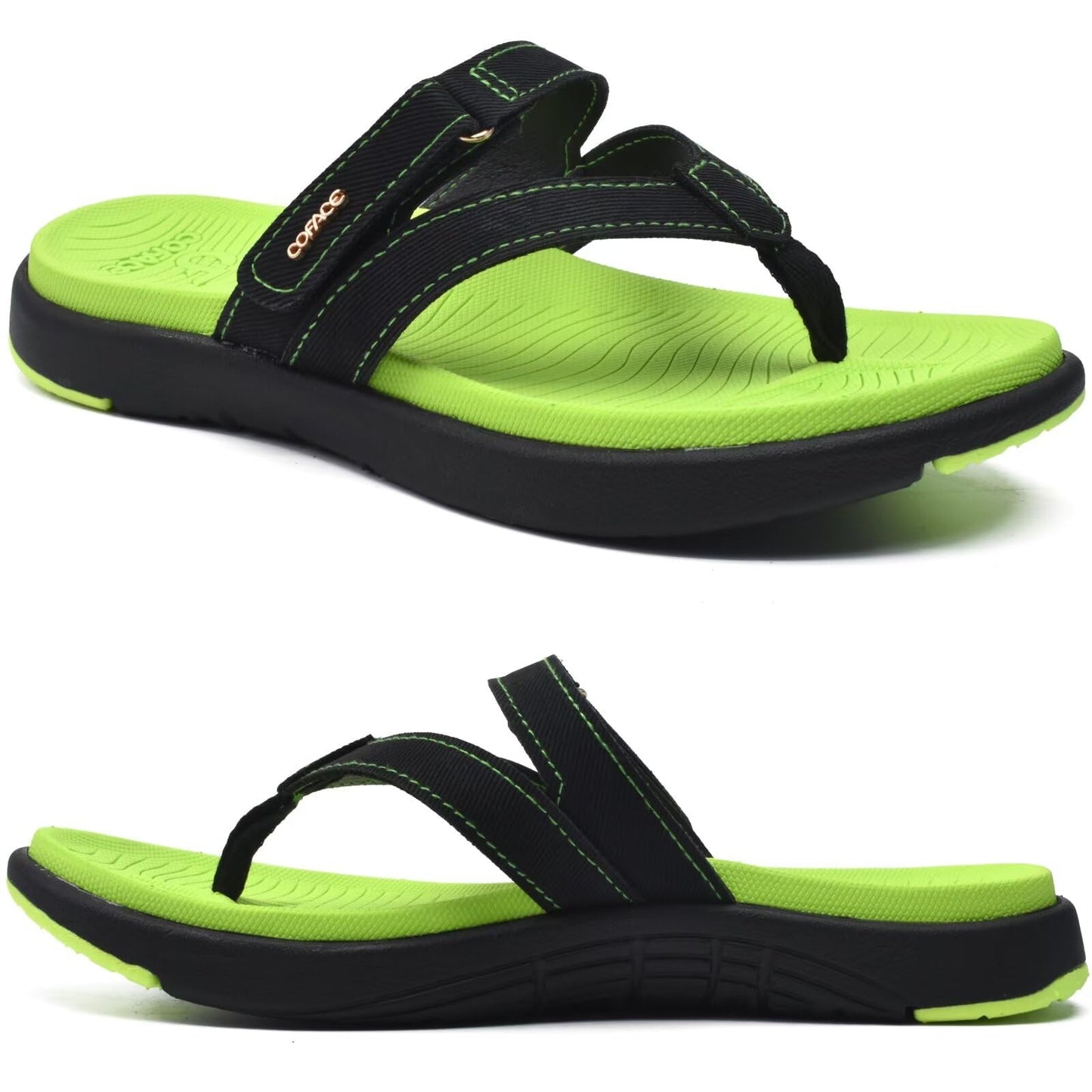 COFACE Womens Fashion Orthotic Flip Flops Ladies Slip On Lightweight Athletic Yoga Mat Cushion Thong Sandals With Comfortable Plantar Fasciitis Arch Support