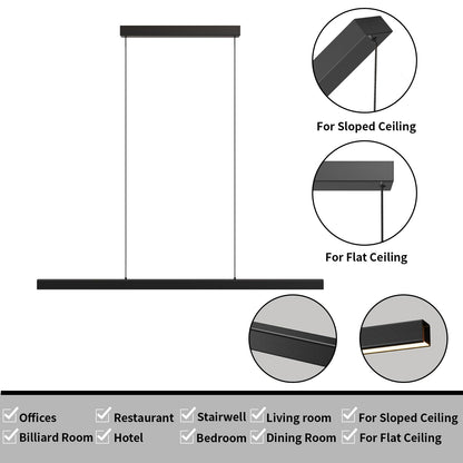 Modern LED Pendant Lights, 39in Chandelier Dimmable with Remote Control 3000k-6000K Adjustable Color Temperature, Aluminum Island Lighting Lamp Fixture for Kitchen, Dining Room, Billiard Room