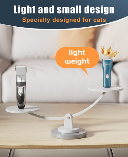 oneisall Pet Clipper for Cat Matted Hair, Pet Shaver for Cats Quiet Pet Hair Clippers Cordless Cat Clippers for Matted Hair Cat Clippers for Long Hair(Standard Blade)