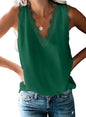 BLENCOT Women Tank Tops V Neck Sleeveless Lace Blouse Casual Vest Summer Camisole Shirts