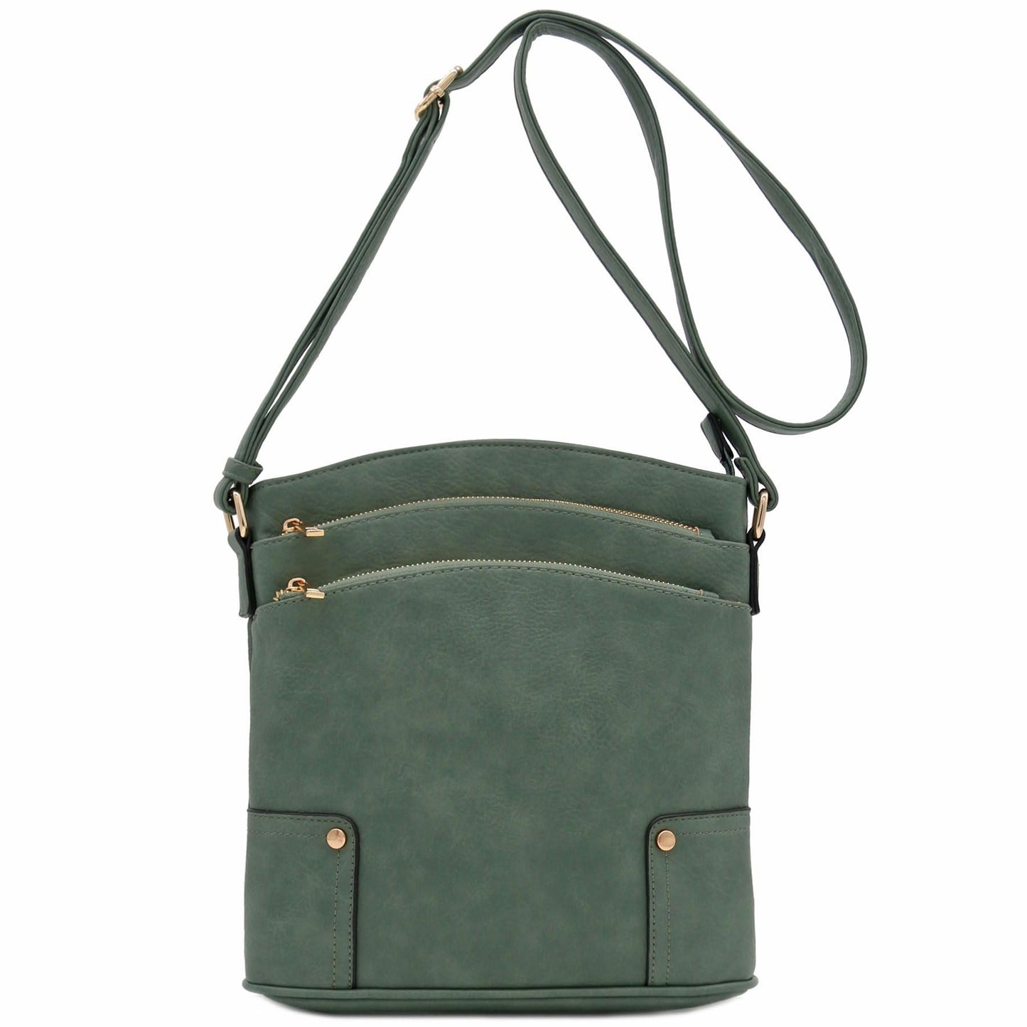 ALYSSA Triple Zip Pocket Large Crossbody Bag