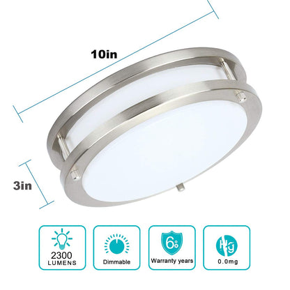 36W Dimmable LED Ceiling Light Fixture, 12 inch Flush Mount Light Fixture, Ceiling Lights for Bedroom, Kitchen, Bathroom, Super Bright 4000 Lumens, 400W Equivalent, 5000K Daylight White