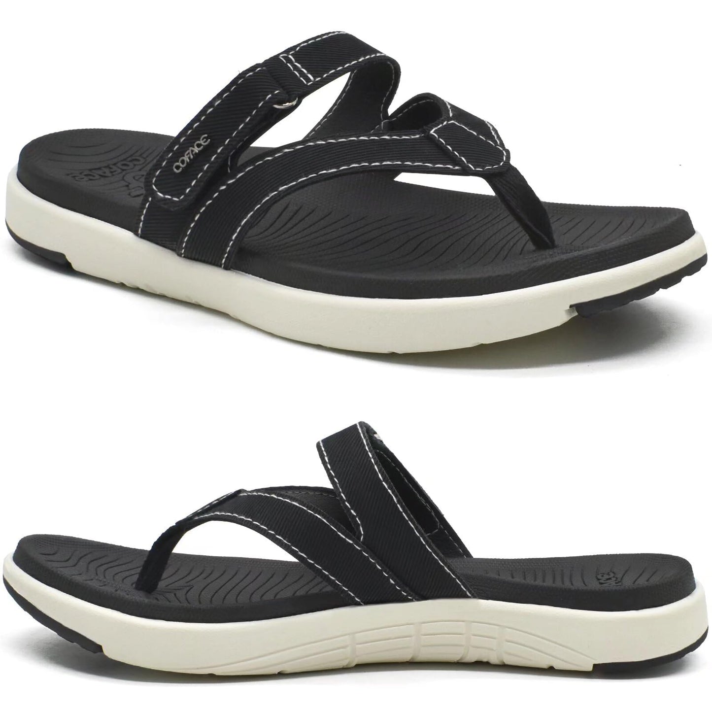 COFACE Womens Fashion Orthotic Flip Flops Ladies Slip On Lightweight Athletic Yoga Mat Cushion Thong Sandals With Comfortable Plantar Fasciitis Arch Support