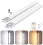 12" Thin Motion-Activated Under Cabinet Lighting, Aluminum Alloy Under Counter Lights for Kitchen, 3-Color-Temps Magnetic Closet Lights, Rechargeable Motion Sensor Light Indoor (4Pack, Silver)
