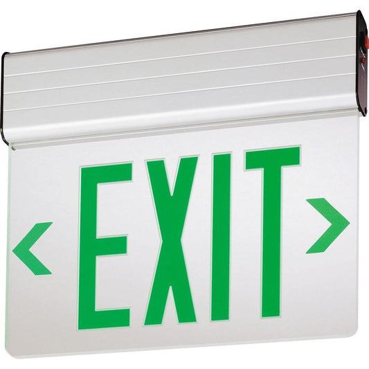 Lithonia Lighting EDG 1 G EL M6 Aluminum LED Emergency Exit Sign, 3 watts, Green